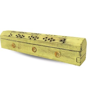 Βάση στικ (κουτί) σκαλιστή Yin Yang Κίτρινη